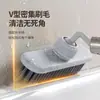 Cepillo para piso de baño, cepillo pequeño para limpiar el piso del baño, cepillo giratorio para rincones sin ángulo muerto, cepillo para rincones y grietas, herramienta de limpieza de pisos