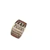Anillo de Lujo Ligero de Circonia de Tres Filas Completamente Incrustado con Diamantes para Mujer, Anillo de Dedo Índice Moderno y Versátil con un Estilo Minimalista de Alta Gama