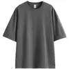 2026 estilo americano 250G peso pesado hombros caídos corte holgado manga corta algodón puro top camisa cultural camiseta de cuello redondo con logo estampado