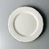 Em estoque prato de cerâmica branco puro com relevo de renda retrô francês prato de sobremesa ocidental prato de café da manhã casa com aparência sofisticada