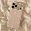Capinha de celular fofa de coelho na cor base para iPhone 17 Pro Max, Apple 16 Pro e novos modelos 15 para mulheres