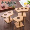 Estante para rollos de sushi de bambú, vajilla para sushi japonesa y coreana, estante para sushi en forma de rollo para hotel o restaurante, estante cilíndrico