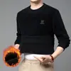 Estilo Novo Outono e Inverno Moletom Casual Quente de Lã com Gola Redonda para Homens de Meia-Idade e Idosos, Roupa Masculina de Chenille