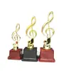 Nota Musical Trofeo de Plástico Dorado Electroplateado Premios de Concurso de Talento para Cantar Etiqueta de Contenido Personalizable