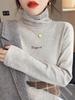 Camiseta Básica de Cuello Alto Derong para Mujer en Otoño e Invierno, Ropa Interior Cálida, Diseño que Afina la Figura, Camiseta de Manga Larga con Cuello de Felpa
