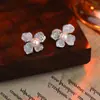 Brincos para Mulheres Agulha de Prata S925 Flor Zircônia Quebrada Brincos Estilo Coreano Brincos da Moda Luxo Acessível Brincos Versáteis Joias para Mulheres