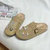 Pantuflas Retro Baotou para Mujer 205 Primavera y Otoño Ropa de Exterior Nuevos Zapatos de Mezclilla Birkenstock Zapatos Muller para Mujer Zapatos Perezosos