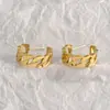 Pendientes de Personalidad Estilo Minimalista Ins Europeo y Americano, Pendientes Nuevos Redondos Huecos de Cadena Simple Elegantes Estilo Hong Kong