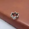 Anillo Abierto de Plata de Ley s925 Patrón de Hierba Tang Teñida Elemento de Tendencia Nacional para Mujer Estilo Frío ins Anillo Simple de Nicho