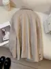 Blazer beige para mujer de estilo cruzado europeo y americano para Amazon, nuevo estilo de otoño e invierno, traje versátil de alto nivel estilo británico