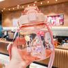 Vaso de Agua de Celebridad de Internet para Niñas de Alto Valor 2022 Nuevo Verano Lindo Estudiante Sencillo Portátil Gran Capacidad Hervidor con Pajita