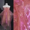 Falda de Malla Transparente Cifrada de Organza Fantasía Bicolor Degradada Tela de Fondo Decorativa Tela para Diseñador de Ropa