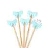 Palillo tarjeta decoración pastel bandera pastel de cumpleaños moño enchufe repostería moño suministros mesa dulce mariposa