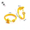 Anillo con un Apellido Aleatorio de los Cien Apellidos Familiares, Enviado con un Apellido Aleatorio, Diseño de Nicho, Moderno, Sencillo, Alto Valor Estético, Anillo Ajustable con Diseño de Moneda de Cobre
