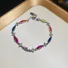 Pulseira de Zircônia Brilhante com Cristais em Formato de Gota Europeia e Americana, Fashion e Versátil, Pulseira Elegante, Luxo Leve Exquisito, Joia de Alta Qualidade para Mulheres