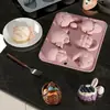 Nuevo Molde de Silicona de Grado Alimenticio con Forma de Huevo de Conejo de Pascua, Molde para Hornear Chocolate, Molde para Pastel, Molde de Silicona