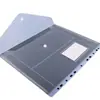 Bolsa para documentos de 11 furos A4 com folhas soltas cor transparente arquivo de dados de escritório conta papel de prova de estudante bolsa com fecho de pressão para armazenamento