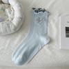 Calcetines de Encaje y Perlas para Mujer Calcetines Sin Costuras Estilo Japonés con Lazo Estilo Ins Tendencia Calcetines para Mujer Miu Estilo Ballet Calcetines de Media Pantorrilla