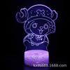 Kaixing Exclusivo Transfronteiriço para Série One Piece Controle Remoto de Toque Colorido Luz Noturna 3D Led Presente Criativo Pequena Lâmpada de Mesa