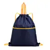 Bolsa com Cordão de Tecido Oxford Mochila Portátil para Homens e Mulheres Bolsa para Lazer ao Ar Livre Bolsa com Cordão de Grande Capacidade Bolsa para Caminhada e Viagem com Logotipo