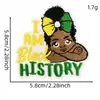 Parche bordado con eslogan de figura femenina negra en tema amarillo y verde para ropa, bolsos, insignias, parches bordados decorativos