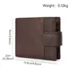 Carteira masculina de couro genuíno para comércio exterior, couro bovino de primeira camada, porta-cartão de identificação multifuncional, carteira com múltiplos compartimentos para cartões