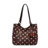 Bolsa tote retrô artística de bolinhas estilo coreano estilo faculdade para mulheres, nova moda outono 2026 bolsa de ombro de grande capacidade
