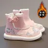 Zapatos Hanfu para Niñas Zapatos de Invierno para el Año Nuevo Infantil 2025 Nuevo Invierno Estilo Antiguo Estilo Nacional Botas de Felpa para Bebé Disfraz Antiguo