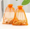 Atacado saco de organza branco saco de malha perolada cinto saco de embalagem de presente doces de casamento joias saco com cordão saco de armazenamento
