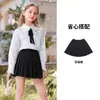 Camisas para Meninas Primavera e Outono 2026 Novas Camisas Brancas Estilosas para Meninas Tops de Manga Longa 100% Algodão de Primavera e Verão para Crianças