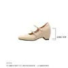 Zapatos Mary Jane de estilo francés con punta cuadrada y doble tira, de 9 cm de altura, una nueva colección de otoño para mujer, que ofrece un look chic y versátil adecuado para el trabajo y el uso diario.