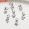 Plata de Ley S925 Pez Pequeño, Elefante Pequeño, Luna, Estrella Pequeños Colgantes Accesorios, Plata Lisa Vintage Materiales para Cuentas DIY Hechos a Mano