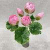 9 maço de cabo de garfo flor de lótus artificial dupla flor de lótus falsa macia para casa atacado