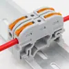 Bloco de Terminais Tipo Trilho Uk2.5B Conector Rápido de Fios Universal para Fios Macios e Rígidos, Sem Parafuso