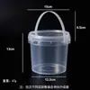 Venta al por mayor del fabricante Barril de plástico blanco Barril redondo Almacenamiento de frutas Barril sellado 1-5L Grado alimenticio Bolsa de mano Barril de plástico transparente