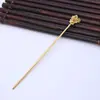 Accesorios vintage para joyería DIY de cobre fundido, pasador de capullo, pasador de pelo antiguo hecho a mano, material, pasador de flor de ciruelo