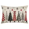 Funda de almohada navideña vintage transfronteriza, funda de cojín para sofá con textura de lino, decoración festiva para el hogar, disponible en múltiples diseños y personalizable