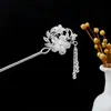 Pasador con Borlas Geométricas Huecas, Pasador de Aceite con Forma de Lágrima, Accesorio para el Cabello Hanfu para Mujer, Accesorio Hanfu de Moda