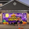 Faixa de Porta de Garagem de Halloween Transfronteiriça Personalização de Faixa 2025 Nova Bandeira de Horror para Garagem Tecido de Fundo Decorativo para Atmosfera