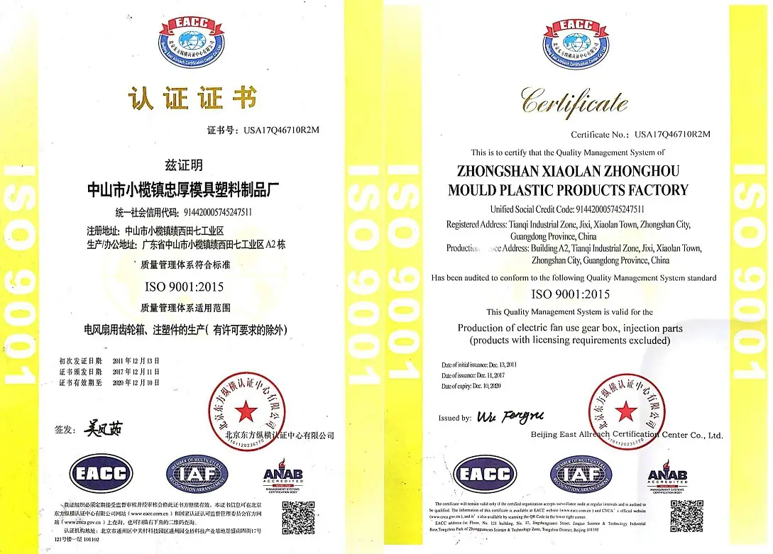 ISO 9001 certificate ZH