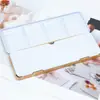 Caja de Lata Rectangular de Fondo Plano de 24 Colores con Cuatro Compartimentos para Empaque de Acuarela, Caja de Lata Universal de Hojalata Vacía para Pintura