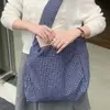 Bolsa de Ombro Xadrez de Algodão e Linho Retrô para Mulheres, Bolsa Tote Casual Preguiçosa e Relaxada, Bolsa Transversal Leve de Grande Capacidade para o Dia a Dia