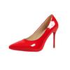Fornecimento Transfronteiriço Comércio Exterior Bombas de Salto Alto em Couro Envernizado Tamanho Grande Feminino Stiletto Bico Fino Cor Sólida Sexy Sapatos de Trabalho Profissionais