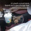 Tábua de Mesa Pequena para Volante de Carro, Caixa de Armazenamento Multifuncional para Frestas de Carro, Mesa de Escritório para Computador no Carro, Porta-copos