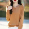 2026 Cárdigan de Punto Elegante de Alta Gama con Adorno de Diamantes y Cuello Redondo para Mujer, Nuevo Abrigo Suéter de Corte Holgado para Primavera, Otoño e Invierno