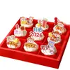 Caixa de Embalagem para Decoração de Cupcake Jiugongge Ano Novo 2026 Caixa de Bolo Transparente Portátil Plug-in para Decoração de Sobremesa