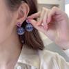 Pendientes Exagerados de Bola Redonda Estilo Europeo y Americano para Mujer, Pendientes de Botón Florales Coloridos de Zirconia Nicho, Joyería para Orejas de Alta Resistencia con un Toque de Lujo Ligero y Gama Alta