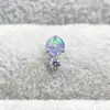 Aretes de Aleación de Titanio ASTM F-136 Ópalo Aurora Circonita Titanio G23 Rosca Interna OPAL Piercing para Labio Aretes de Perforación