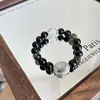 Bosque BrumosoCaja Incrustada de Obsidiana Fantasma Verde NaturalPulsera de ObsidianaObsidiana de HieloCristal BlancoSencillo y Elegante
