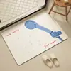 Tapete de Chão para Banheiro Doméstico, Tapete de Entrada Macio de Terra de Diatomáceas, Tapete de Porta de Banheiro Antiderrapante Absorvente de Água, Tapete de Porta de Vaso Sanitário